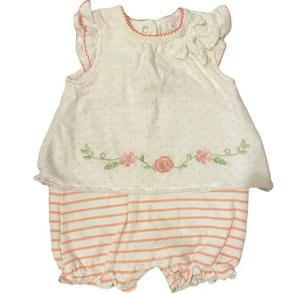 Laura Ashley Baby 3-6 Months Bodysuit Outfit, Stripes, Polka Dots - Picture 1 of 5